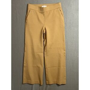 Ann Taylor Weekend Women's MP Petite Tan Pull-On Wide Leg Crop Pants